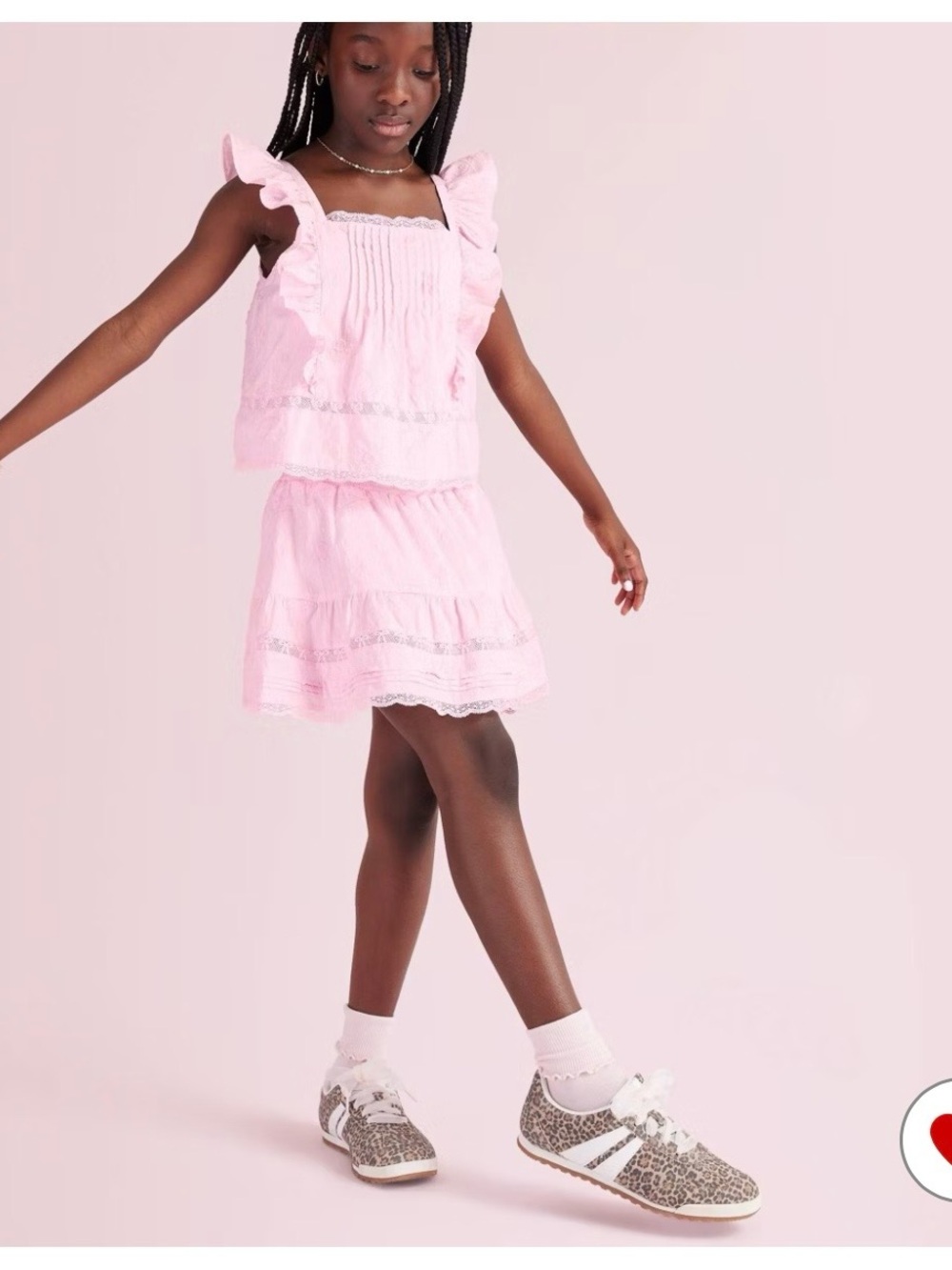 LoveShackFancy Pink Ruffle Tank & Skirt Matching Set